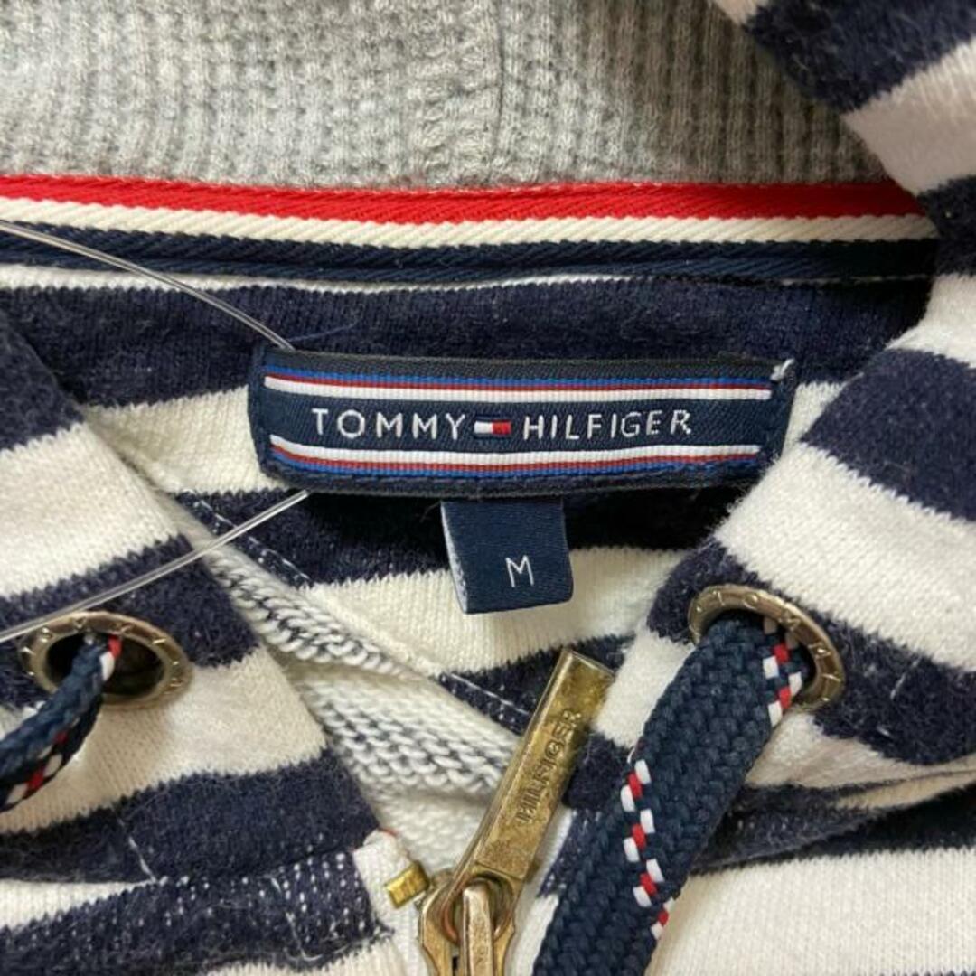 TOMMY HILFIGER(トミーヒルフィガー)のTOMMY HILFIGER(トミーヒルフィガー) パーカー サイズM レディース - ダークネイビー×白×マルチ 長袖/ボーダー/ジップアップ レディースのトップス(パーカー)の商品写真