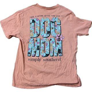 古着　犬T 　salmon pink dog tee(Tシャツ(半袖/袖なし))