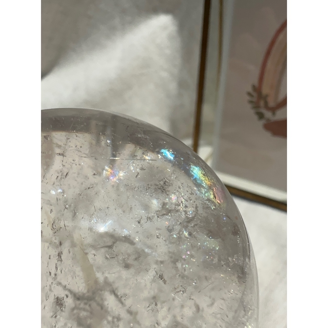 水晶】 スフィア 水晶玉 丸玉 直径 6.4cm 台座付き 水晶】 スフィア 水晶玉 丸玉 直径 6.4cm 台座付き