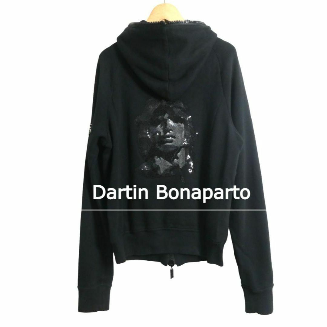美品 ダルタンボナパルト スパンコール ロゴ ダブルジップ パーカー 美品 ダルタンボナパルト スパンコール ロゴ ダブルジップ パーカー