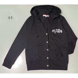 ニッセン(ニッセン)の【平成ギャル】レトロ 長袖フード付きカーディガン レディース 黒 (カーディガン)