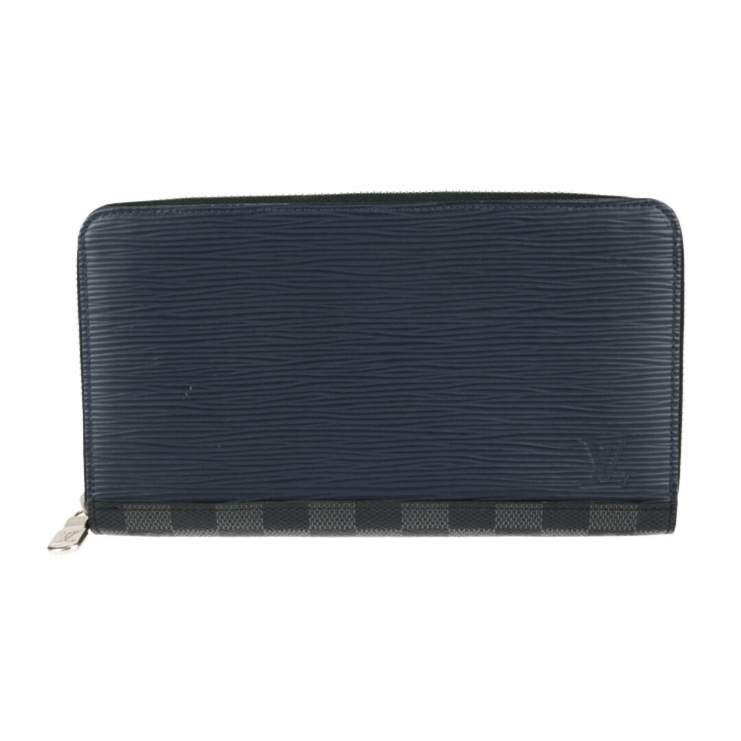 LOUIS VUITTON - LOUIS VUITTON ルイ ヴィトン  ジッピー・オーガナイザー 長財布 M68227 エピレザー ダミエグラフィットキャンバス  ネイビー×ブラック×グレー ブルー×イエロー シルバー金具 ラウンドファスナー 二つ折り財布 ビトン 【本物保証】