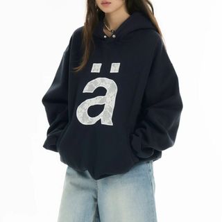 エブール(ebure)のArchivum イニシャル レース ビッグ スウェット フーディー パーカー(パーカー)