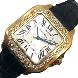 カルティエ(Cartier)の　カルティエ Cartier サントス ドゥ カルティエ WJSA0008 シルバー K18YG/革ベルト 自動巻き メンズ 腕時計(その他)