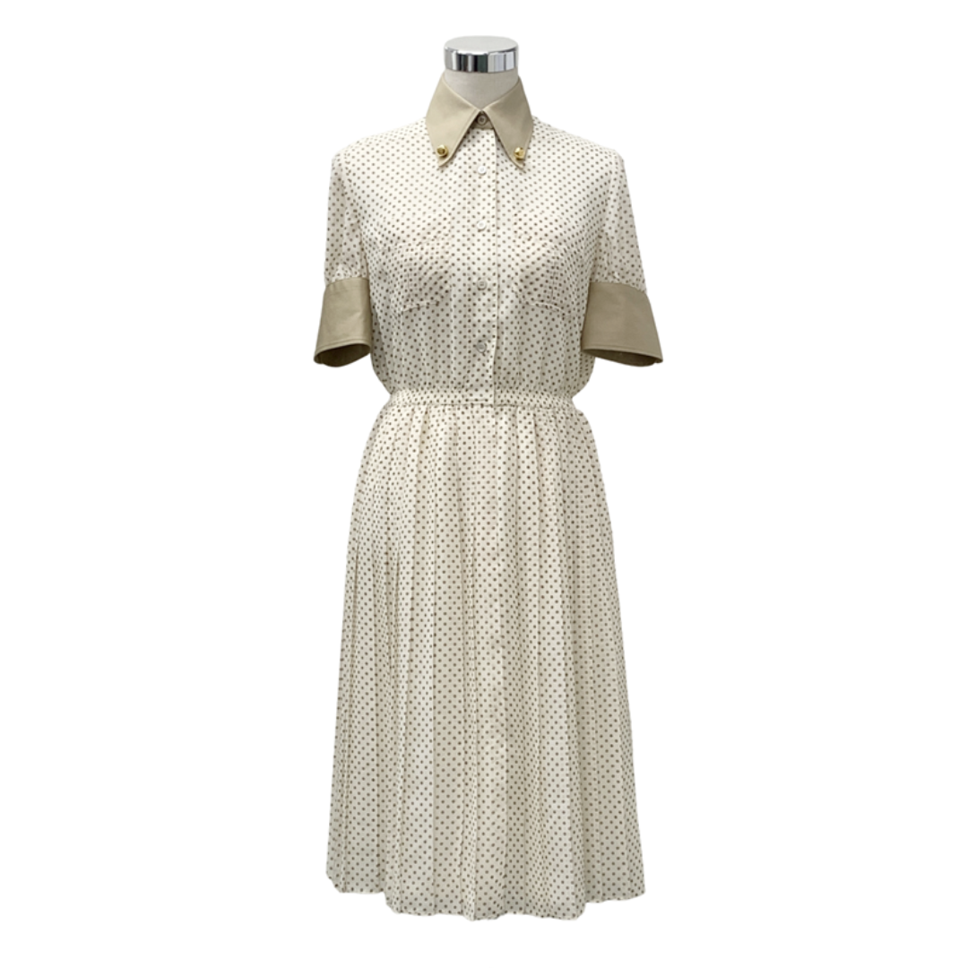 H248-5 極美品 PRADA プラダ プリント入り ジョーゼット ドレス H248-5 極美品 PRADA プラダ プリント入り ジョーゼット ドレス