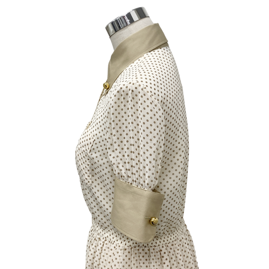 H248-5 極美品 PRADA プラダ プリント入り ジョーゼット ドレス H248-5 極美品 PRADA プラダ プリント入り ジョーゼット ドレス