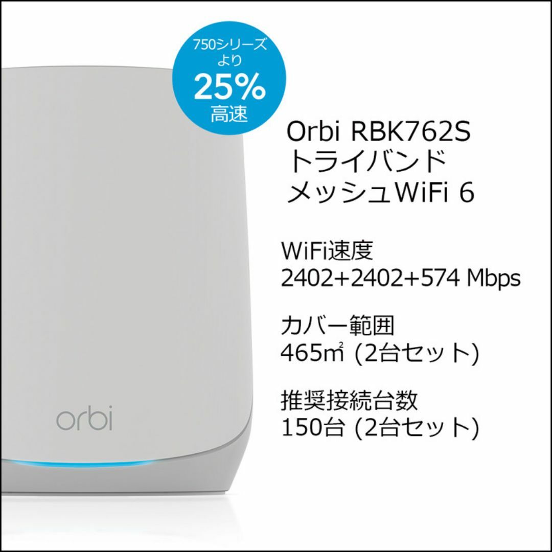 Orbi 7 AX5400 トライバンド メッシュ 2台 セット Orbi 7 AX5400 トライバンド メッシュ 2台 セット
