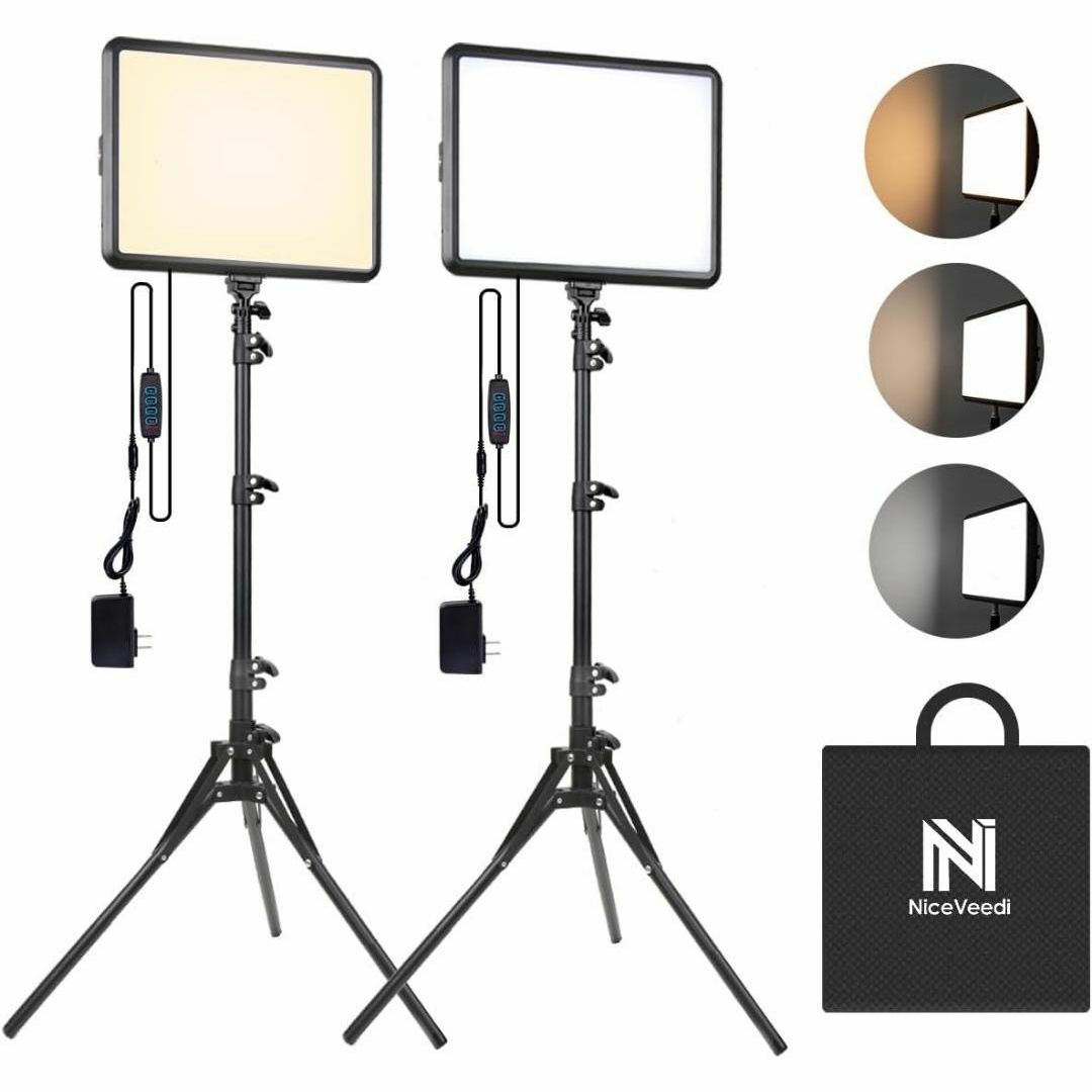 撮影用ライト LEDライト 22W 2パック写真スタジオ撮影 照明撮影キット