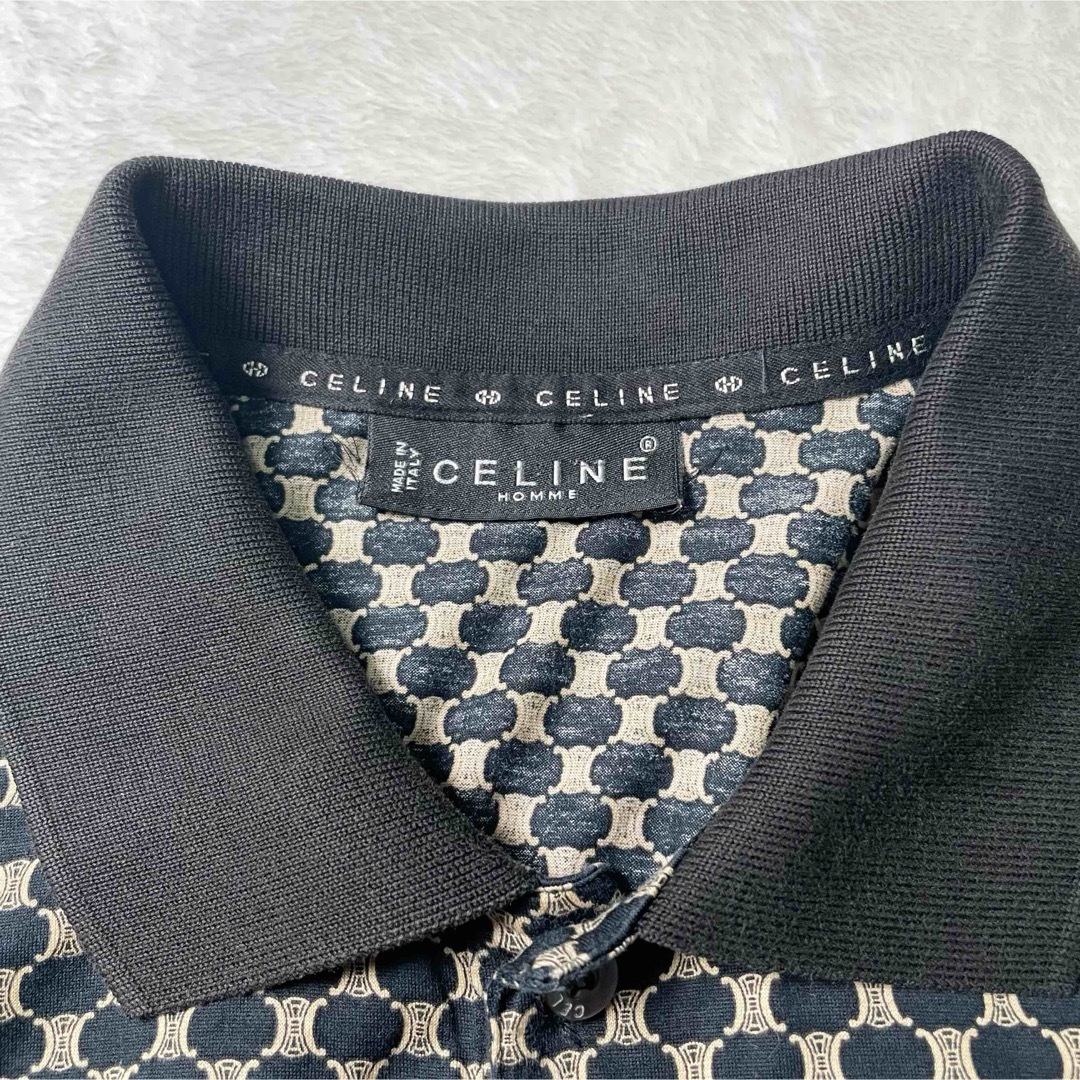 CELINE - Vintage CELINE トリオンフ マカダム柄 ポロシャツ CELINE - Vintage CELINE トリオンフ マカダム柄 ポロシャツ