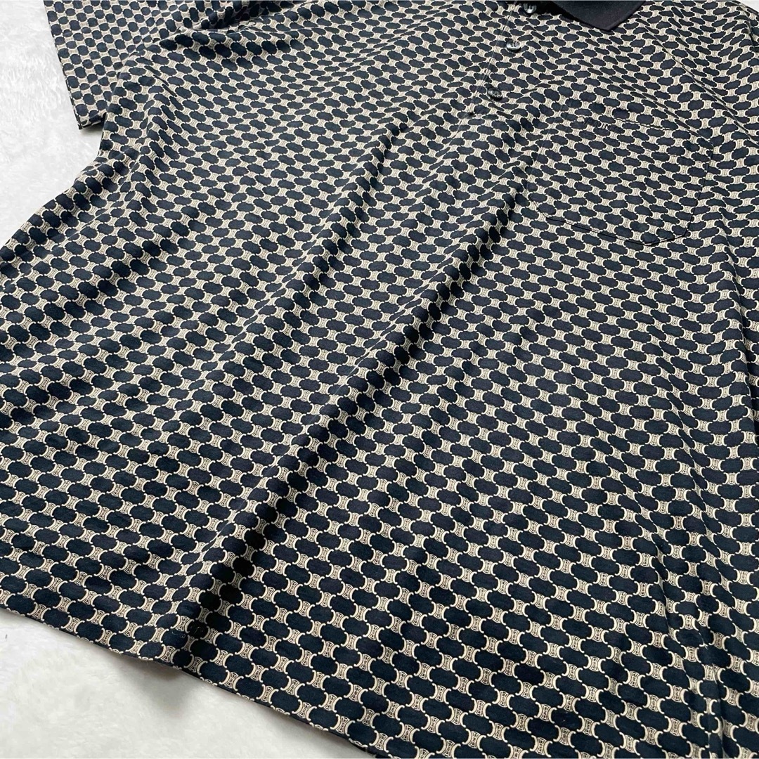 CELINE - Vintage CELINE トリオンフ マカダム柄 ポロシャツ CELINE - Vintage CELINE トリオンフ マカダム柄 ポロシャツ