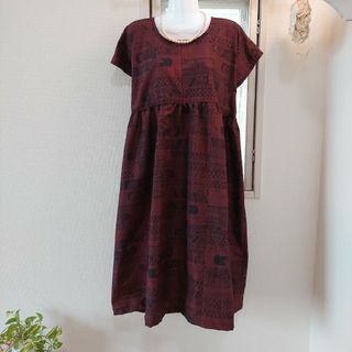 ■【最終値下げしました！】正絹 紬 着物 リメイク ワンピース■(ロングワンピース/マキシワンピース)