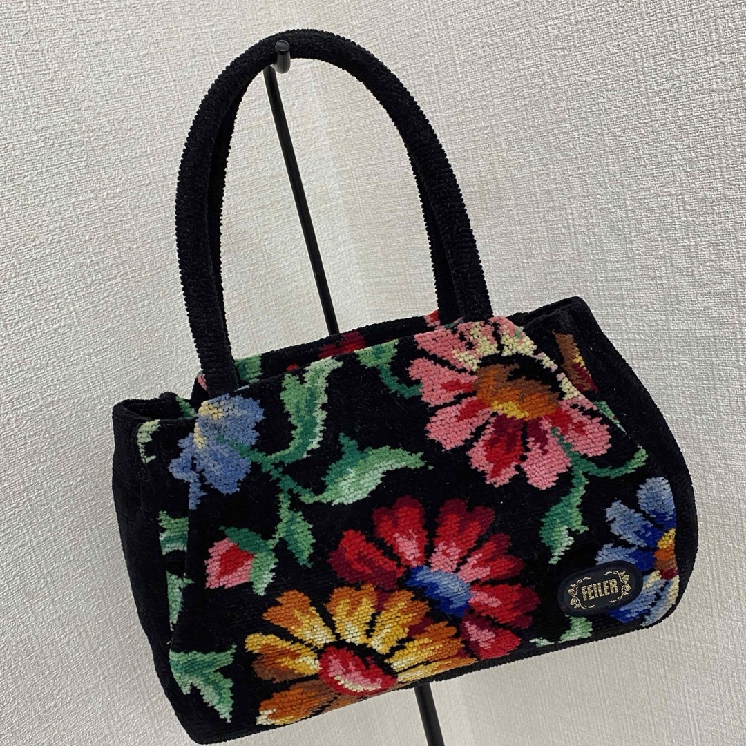 FEILER - フェイラー ハンドバッグ 花柄 シュニール織 フラワー FEILER - フェイラー ハンドバッグ 花柄 シュニール織 フラワー