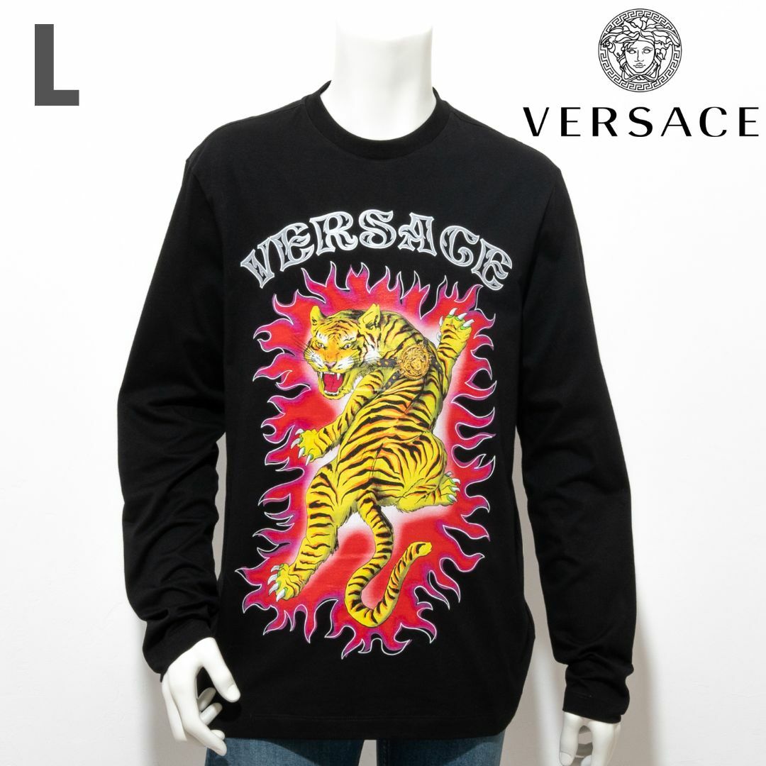 新品 VERSACE プリント ロングスリーブTシャツ L 新品 VERSACE プリント ロングスリーブTシャツ L
