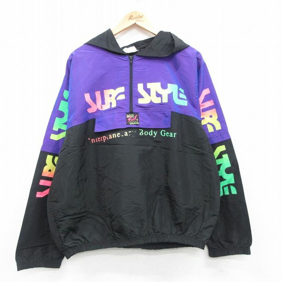 XL☆古着 サーフスタイル 長袖 ハーフジップ ナイロン XL☆古着 サーフスタイル 長袖 ハーフジップ ナイロン