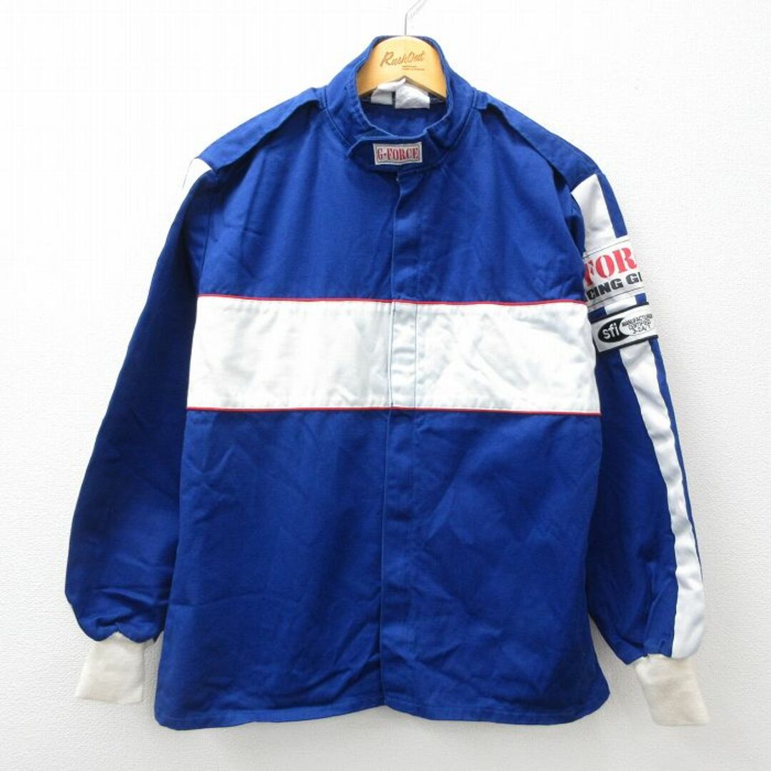L☆古着 長袖 レーシング ジャケット メンズ G-FORCE 青他 L☆古着 長袖 レーシング ジャケット メンズ G-FORCE 青他