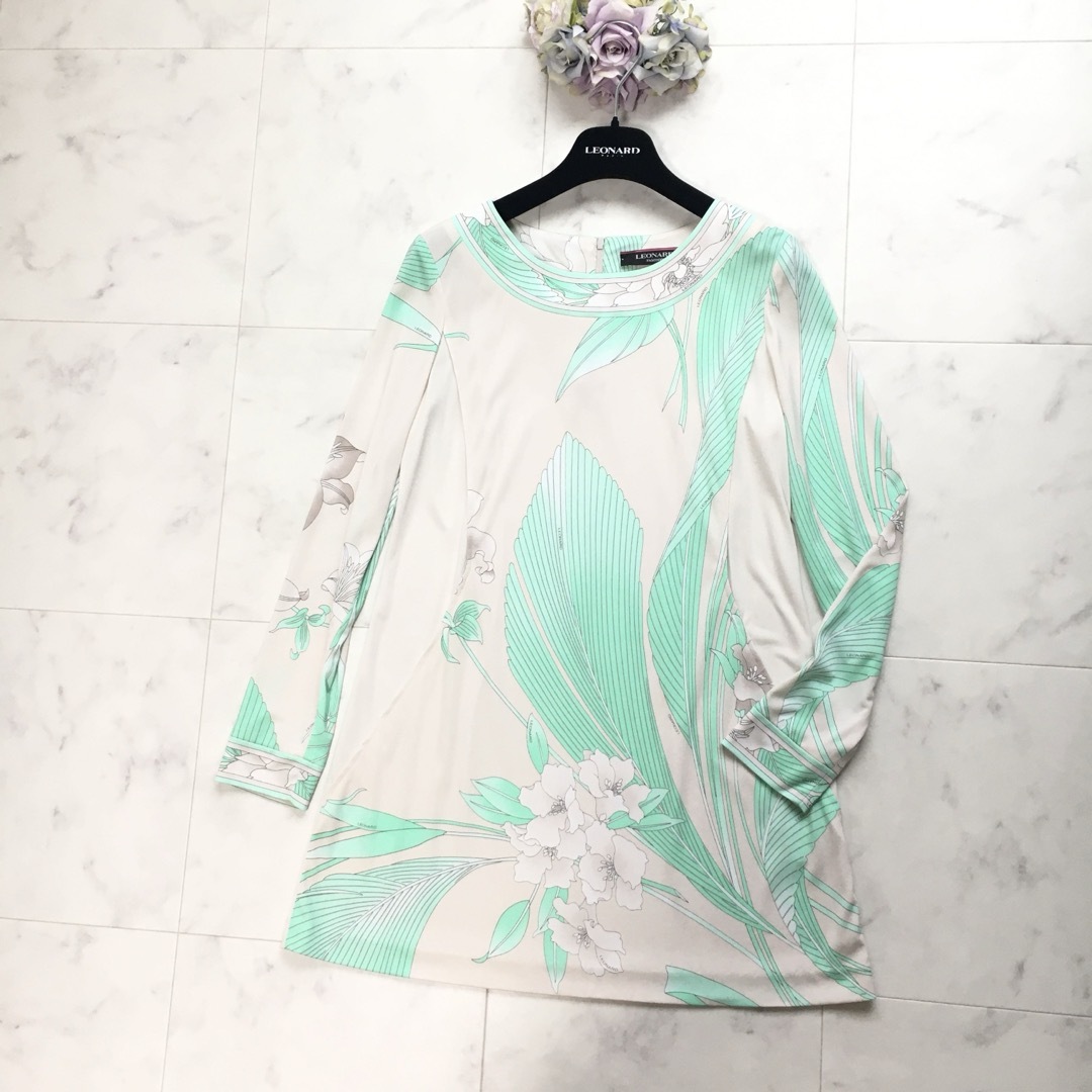 LEONARD - 近年美品 LEONARD レオナール カンカン チュニック LEONARD - 近年美品 LEONARD レオナール カンカン チュニック