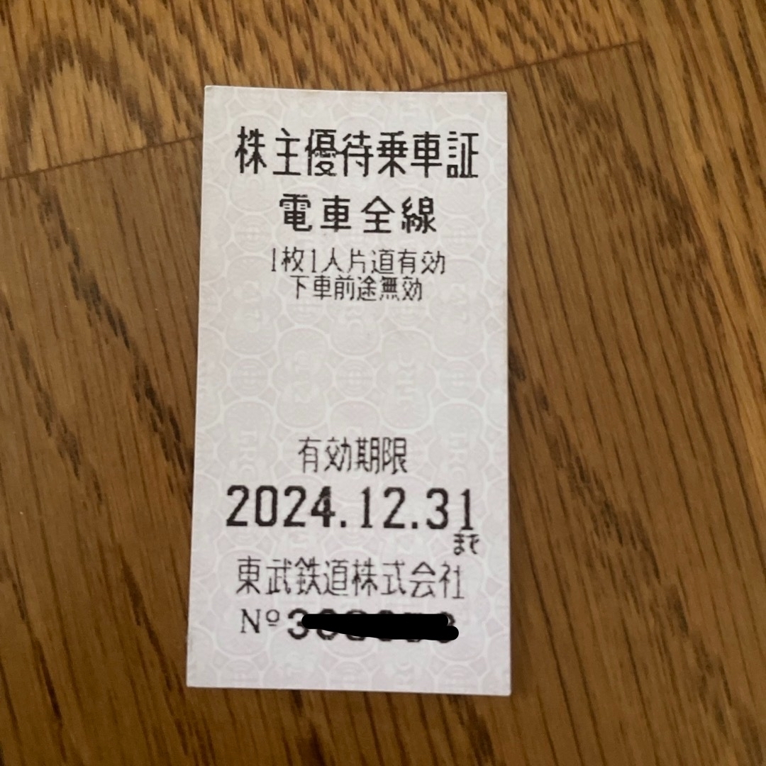 東武鉄道乗車券証 チケットの乗車券/交通券(鉄道乗車券)の商品写真