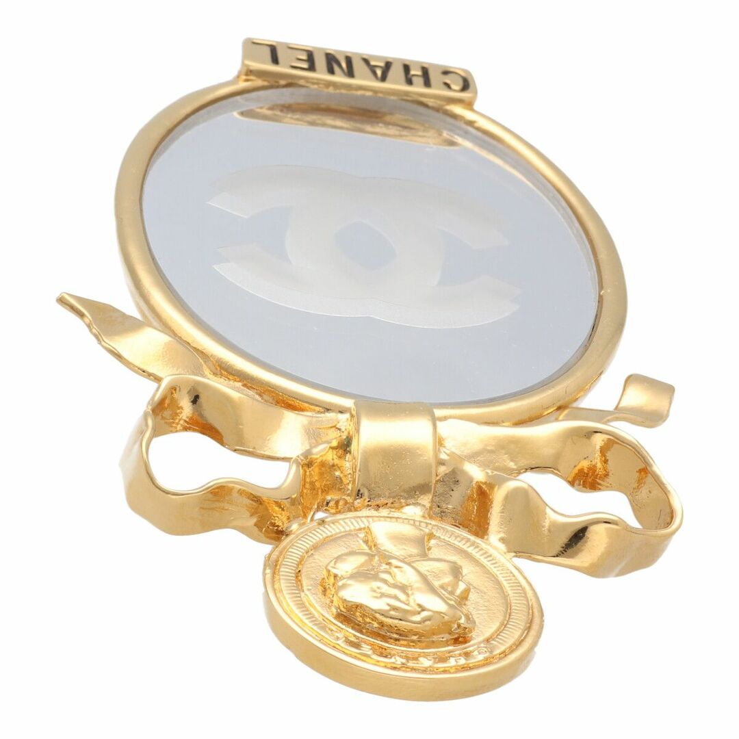 CHANEL - 【中古】 CHANEL シャネル  ブローチ   ヴィンテージ ミラーリボン ブローチ ゴールド 24023288 YM