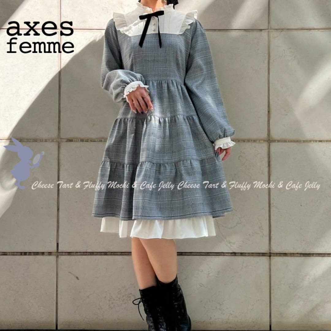 axes femme - axes femme ティアード切替ミニ丈ワンピース axes femme - axes femme ティアード切替ミニ丈ワンピース