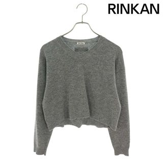 ミュウミュウ(MIU MIU)のミュウミュウ  DNA972 バックロゴパッチ クロップドニット レディース 40(ニット/セーター)
