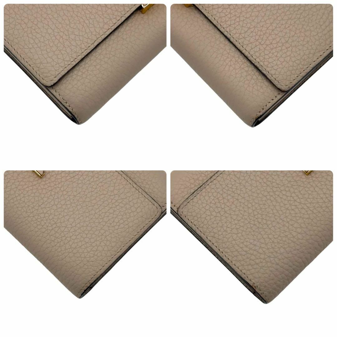 極美品 ルイヴィトン ポルトフォイユ カプシーヌ 長財布 ガレ ベージュ LOUIS VUITTON - 【極美品】ルイヴィトン ポルトフォイユ