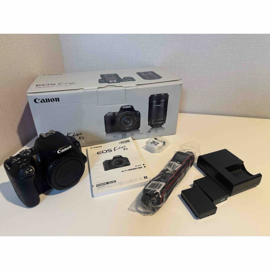 canon eos kiss x9 ストラップ 望遠レンズ 予備バッテリーセット canon eos kiss x9 ストラップ 望遠レンズ 予備バッテリーセット
