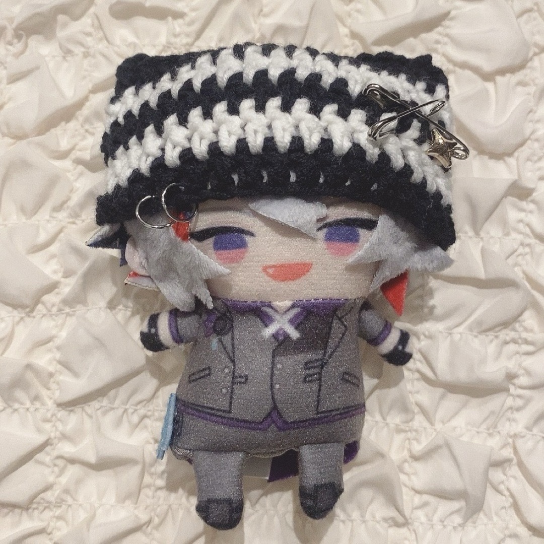 にじぱぺっと ぬい帽子 ぬい服 ネコ耳 ニット帽 編み物 10cm にじぱぺっと ぬい帽子 ぬい服 ネコ耳 ニット帽 編み物 10cm