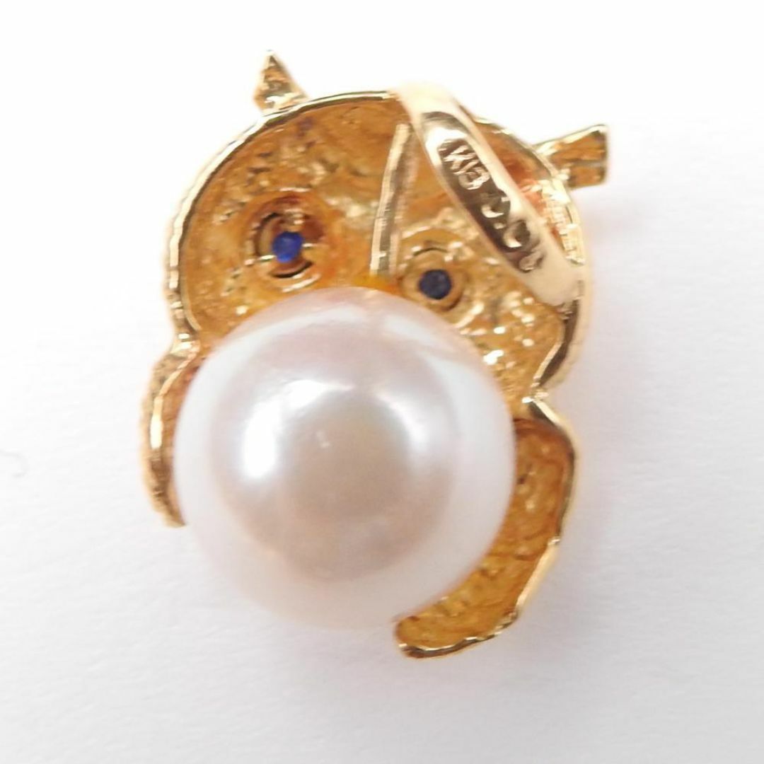 K18 フクロウパール8.5mm S0.03ct ペンダントトップ K18 フクロウパール8.5mm S0.03ct ペンダントトップ