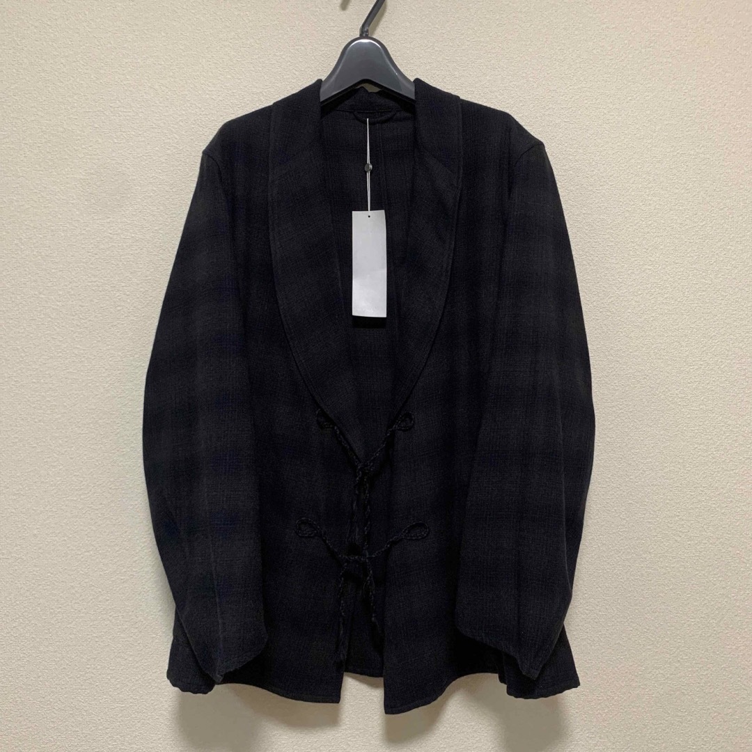 未使用】COMOLI ウールチェックショールカラージャケット 未使用】COMOLI ウールチェックショールカラージャケット