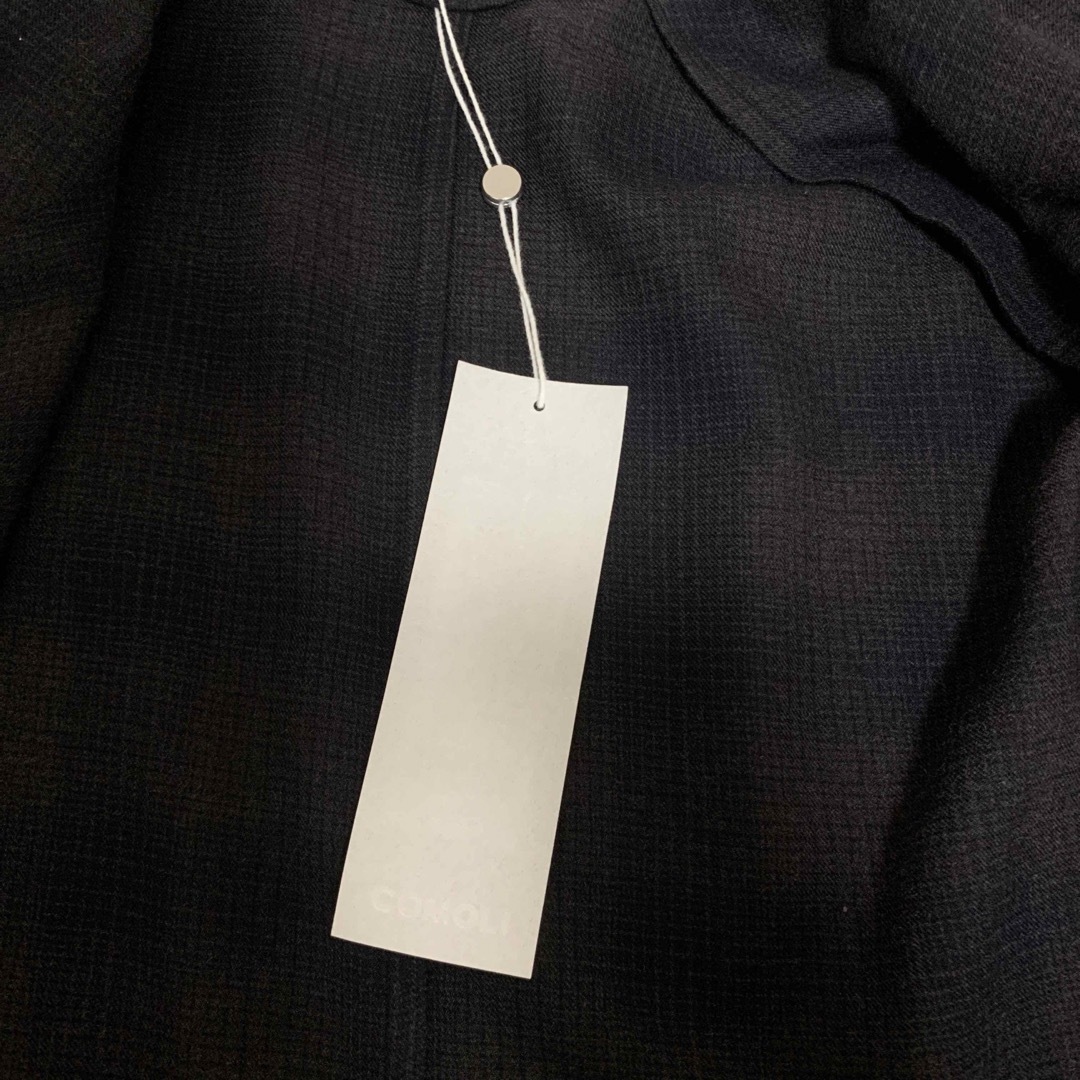 未使用】COMOLI ウールチェックショールカラージャケット 未使用】COMOLI ウールチェックショールカラージャケット