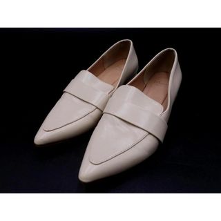 Menue メヌエ フェイクレザー ポインテッドトゥ ローファー シューズ size37（23.5cm位）/ベージュ ■■ レディース(その他)