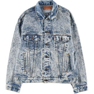 リーバイス(Levi's)の古着 90年代 リーバイス Levi's 70507-0219 ケミカルウォッシュ デニムジャケット Gジャン USA製 メンズL ヴィンテージ /eaa400555(Gジャン/デニムジャケット)