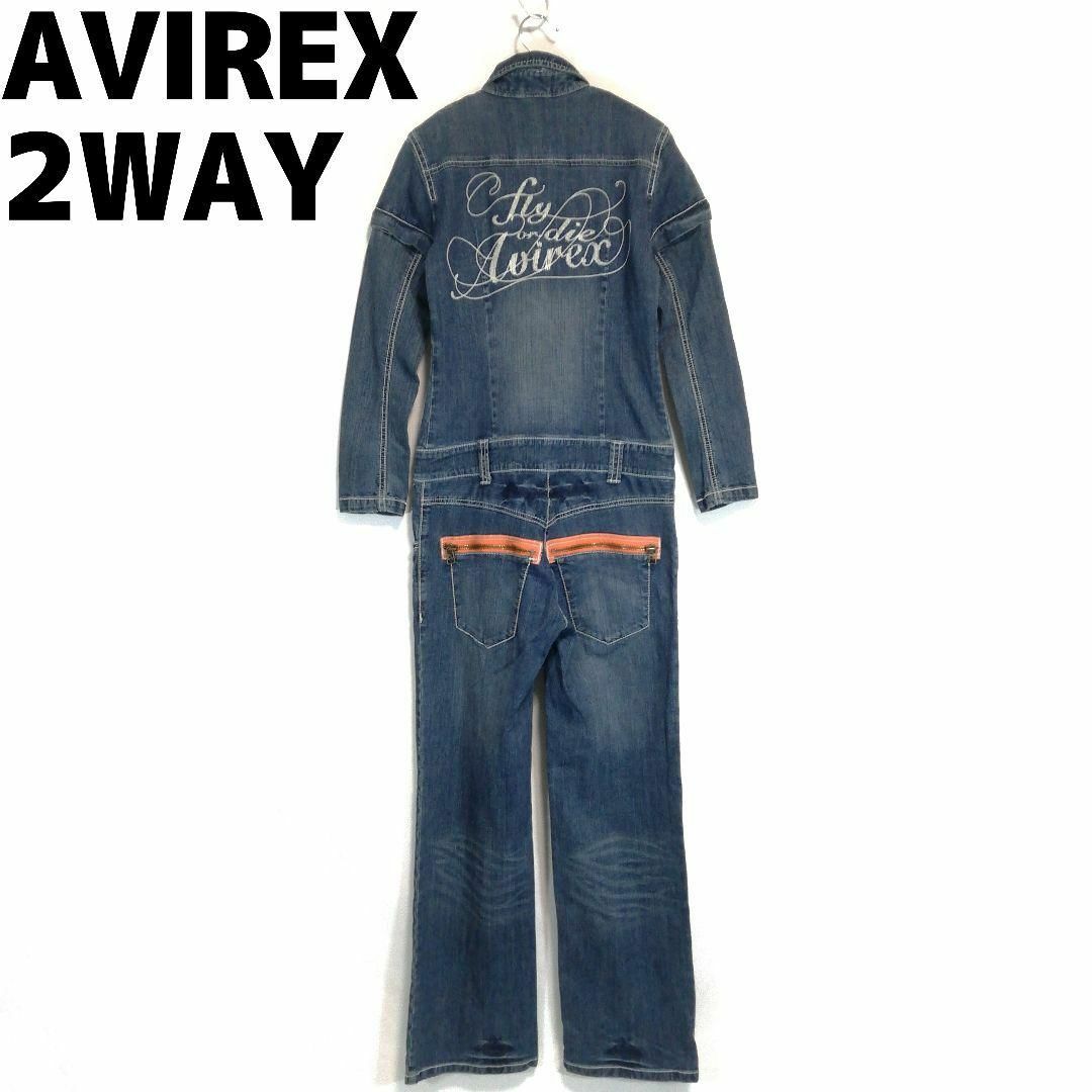 AVIREX - AVIREX 2WAY オールインワン つなぎ デニム 半袖長袖 AVIREX - AVIREX 2WAY オールインワン つなぎ デニム 半袖長袖