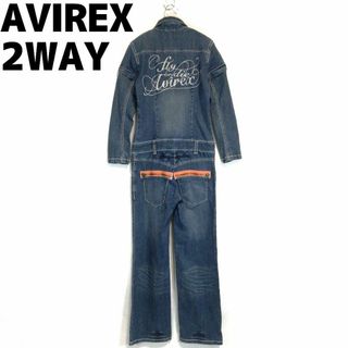 AVIREX - AVIREX 2WAY オールインワン つなぎ デニム 半袖長袖 AVIREX - AVIREX 2WAY オールインワン つなぎ デニム 半袖長袖