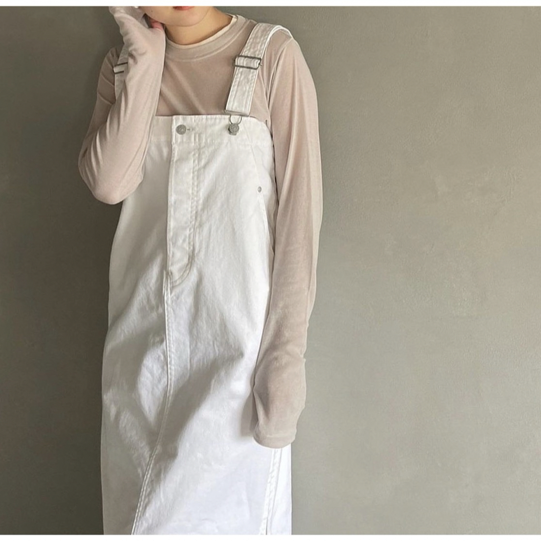 etre tokyo×EDWINコラボ デニムハイライズサススカート M 白 etre tokyo×EDWINコラボ デニムハイライズサススカート M 白