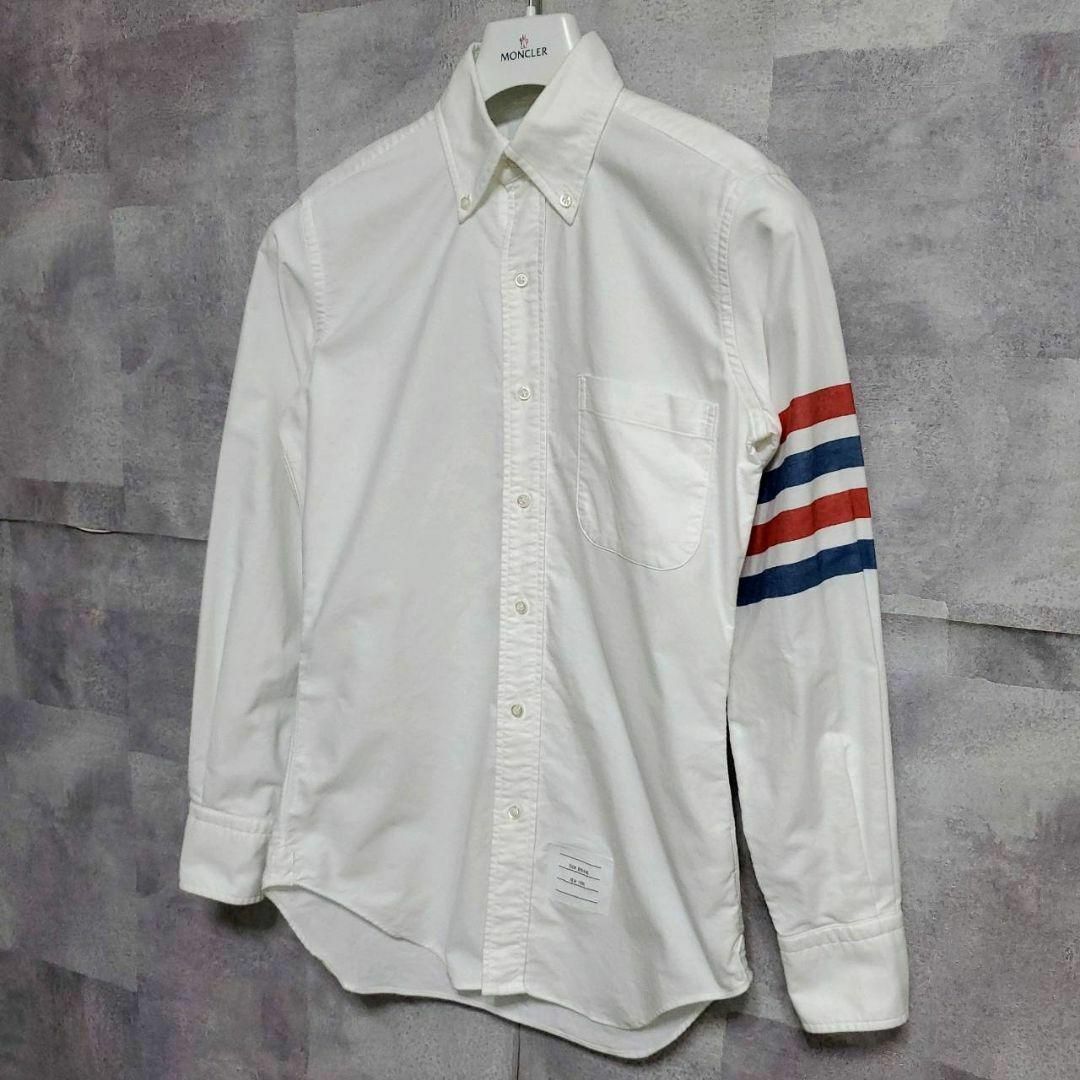 THOM BROWNE - 美品 XS トムブラウン 4BAR トリコロール ボタン THOM BROWNE - 美品 XS トムブラウン 4BAR トリコロール ボタン