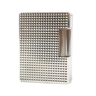デュポン(DUPONT)の外装美品★Dupont デュポン ライン1 ショート ダイヤモンドヘッド ローラー式 ガス ライター シルバー フランス製 メンズ 着火不可(タバコグッズ)
