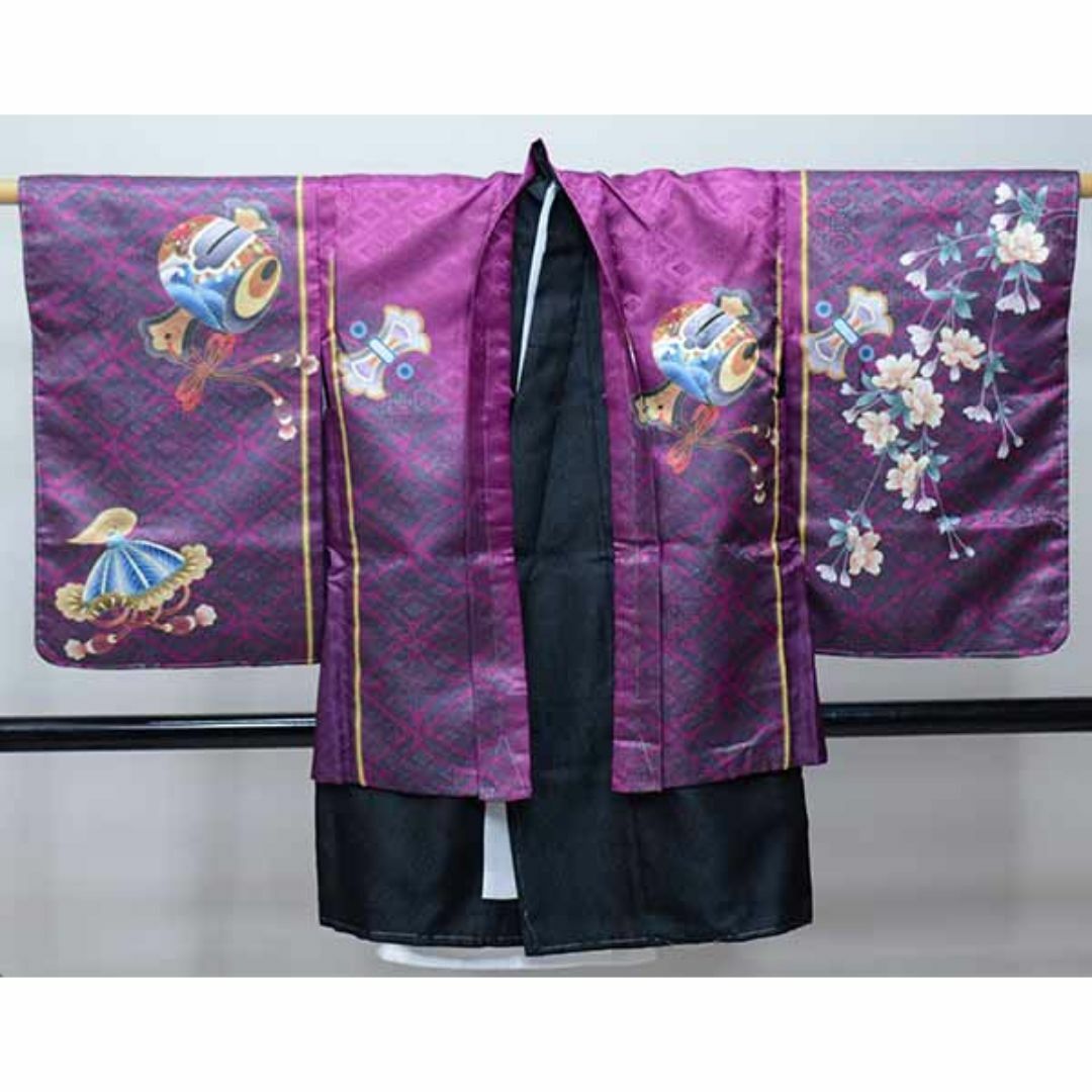 七五三 五歳 男児 羽織・着物・襦袢3点セット M寸 金刺繍 綸子地 七五三 五歳 男児 羽織・着物・襦袢3点セット M寸 金刺繍 綸子地