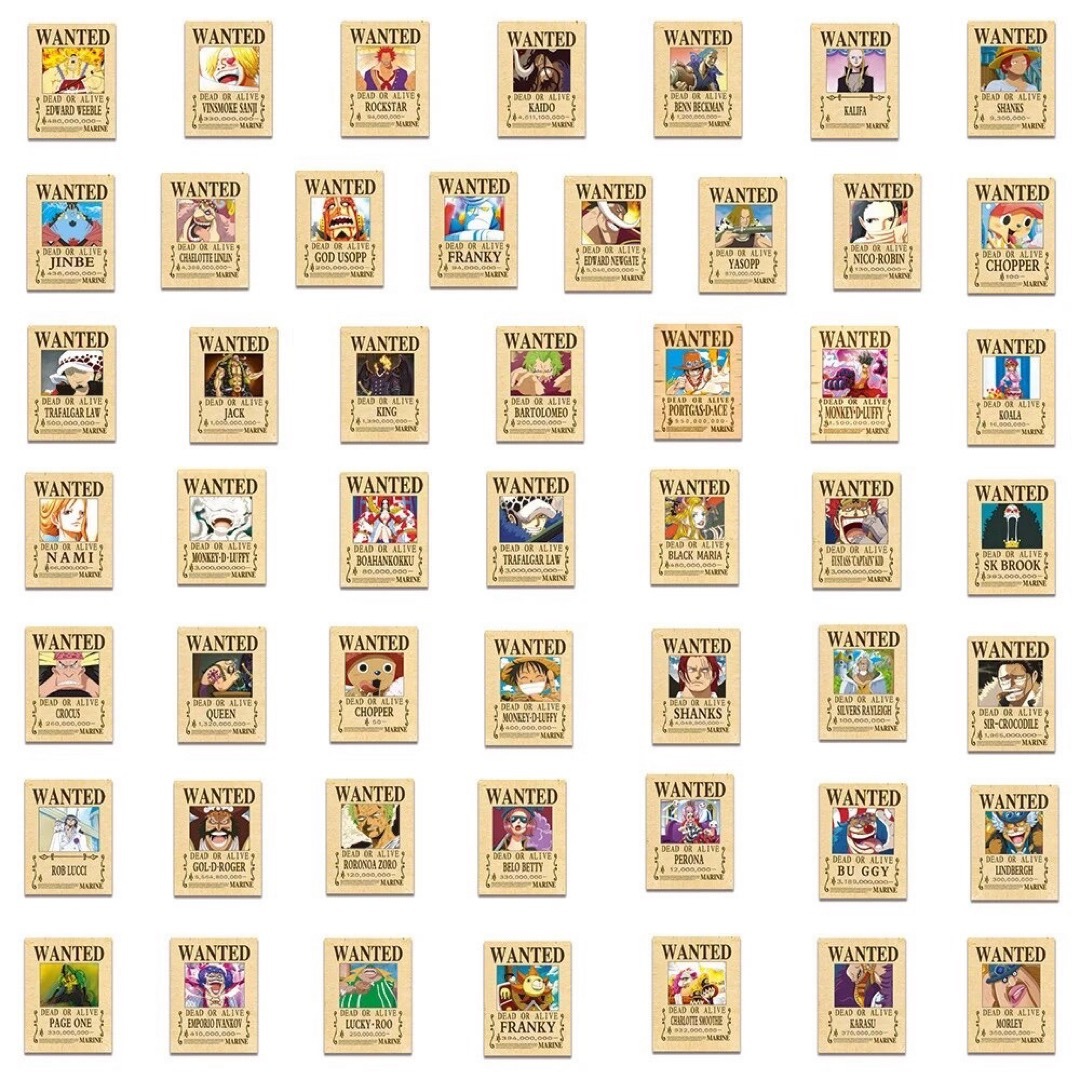 BANDAI - 50枚セット ワンピース 手配書 シールステッカーの通販 BANDAI - 50枚セット ワンピース 手配書 シールステッカーの通販