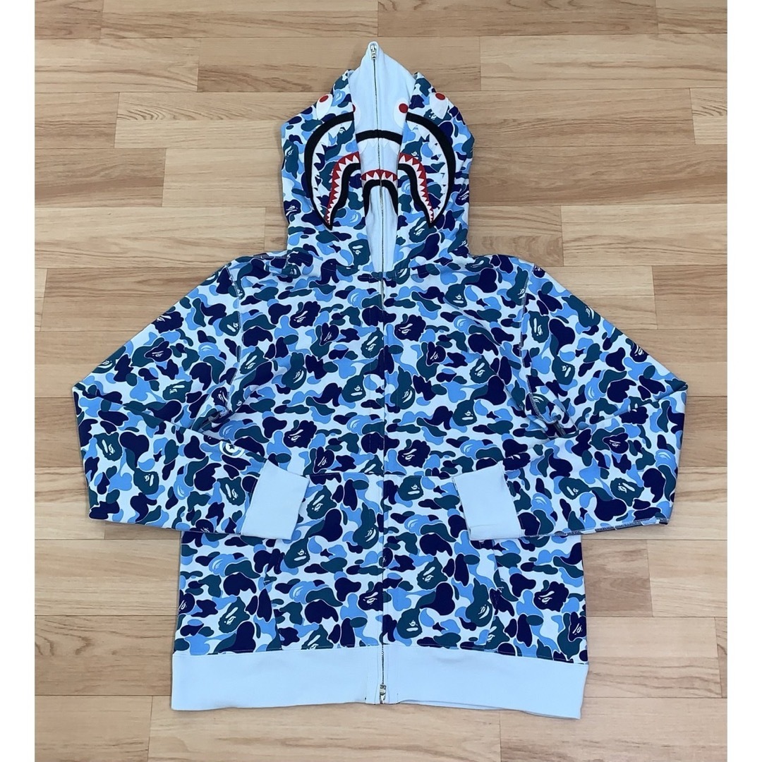 A BATHING APE - 激レア APE abc Blue ダブル シャークパーカー A BATHING APE - 激レア APE abc Blue ダブル シャークパーカー