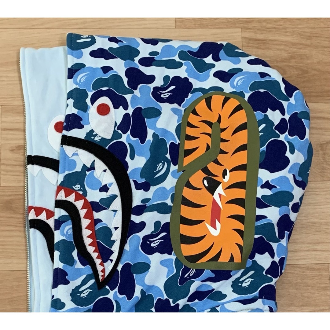 A BATHING APE - 激レア APE abc Blue ダブル シャークパーカー A BATHING APE - 激レア APE abc Blue ダブル シャークパーカー