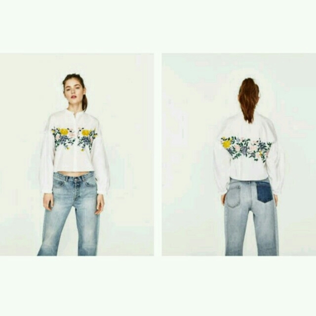 ZARA(ザラ)のzara 刺繍ブラウス♡ レディースのトップス(シャツ/ブラウス(長袖/七分))の商品写真