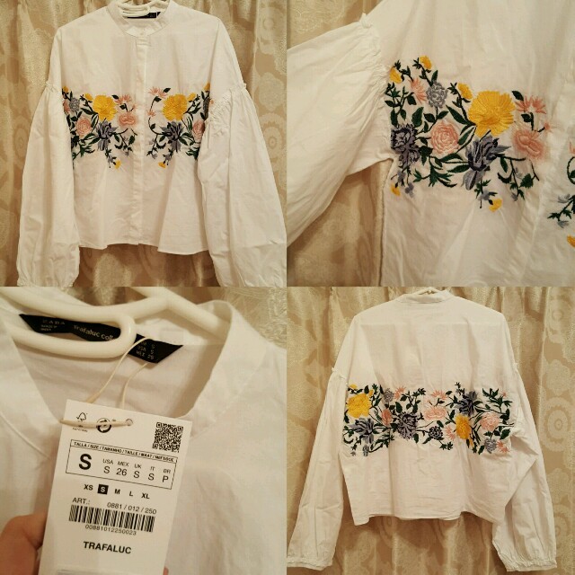 ZARA(ザラ)のzara 刺繍ブラウス♡ レディースのトップス(シャツ/ブラウス(長袖/七分))の商品写真