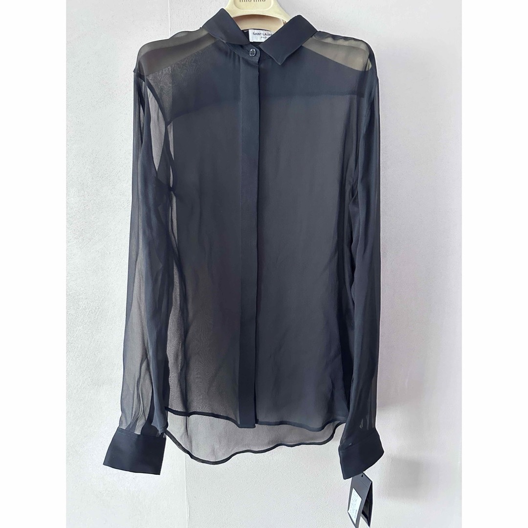 SAINT LAURENT - 新品 サンローラン タグ付き シアーシャツ SAINT LAURENT - 新品 サンローラン タグ付き シアーシャツ