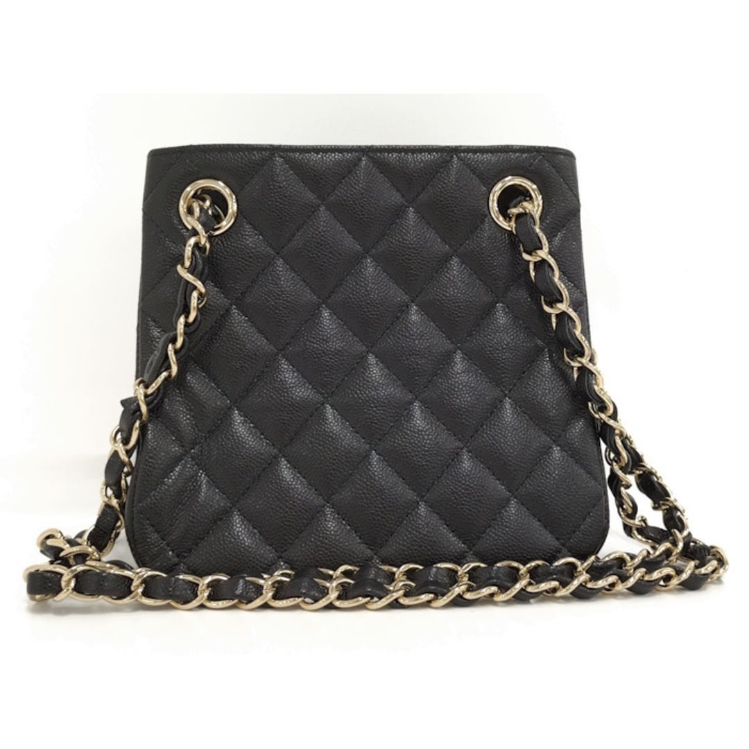 CHANEL - CHANEL ミニバケットバッグ ブラック レザー AS3176の CHANEL - CHANEL ミニバケットバッグ ブラック レザー AS3176の