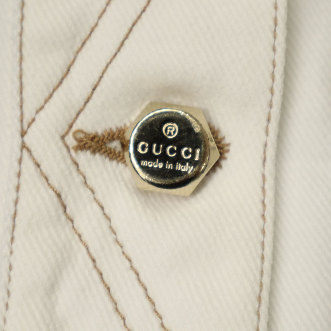 GUCCI - グッチ イタリア製 長袖 デニムジャケット 40 ホワイト GUCCI - グッチ イタリア製 長袖 デニムジャケット 40 ホワイト
