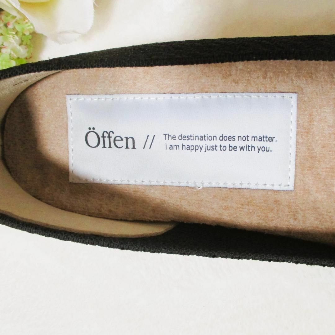 Offen】フリル フラットシューズ 37 23.5 ブラック 黒 手洗い Offen】フリル フラットシューズ 37 23.5 ブラック 黒 手洗い