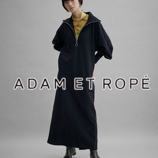 AER ADAM ET ROPE - 【美品】アダムエロペ ハーフジップ ワンピース スウェット 黒