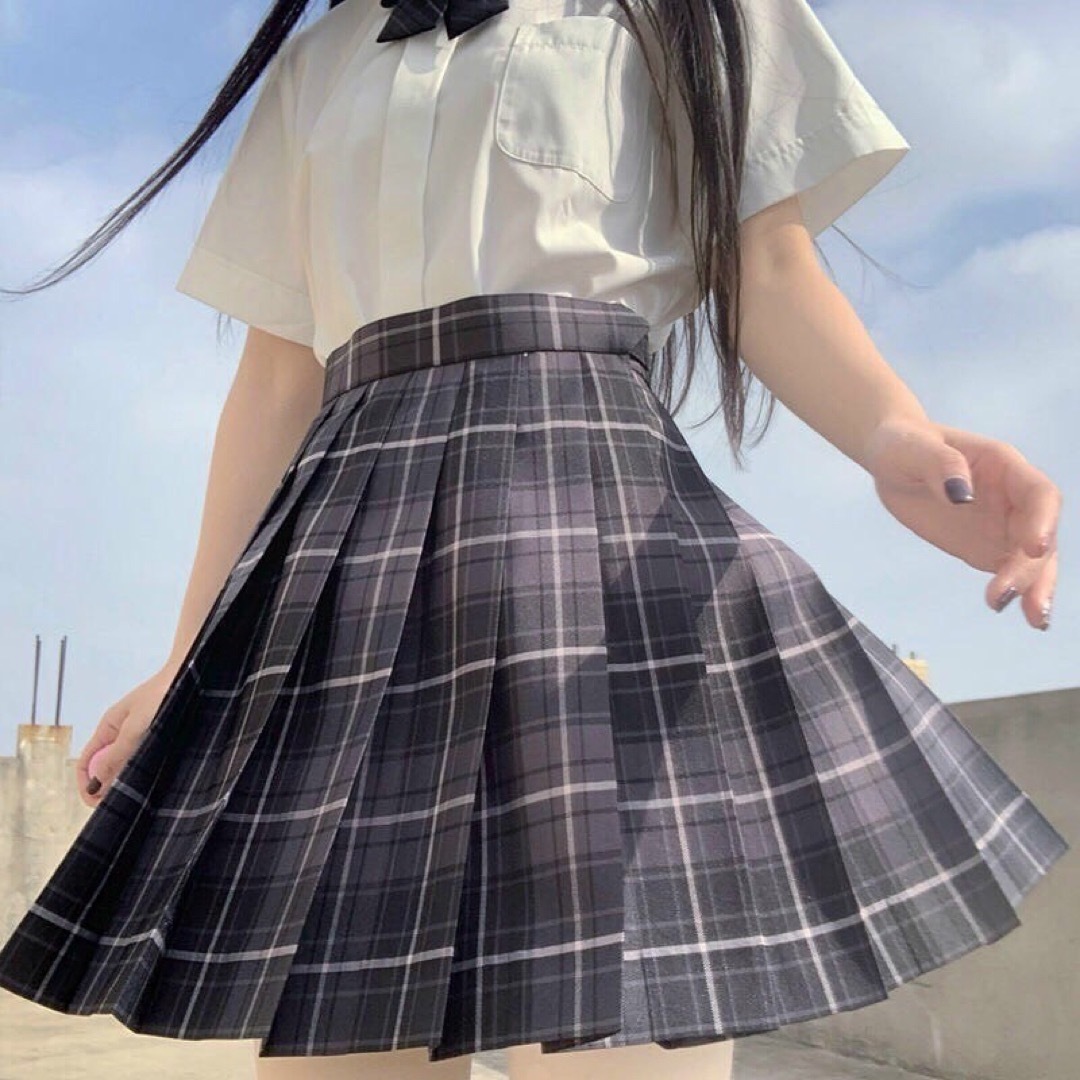 制服L】 高校 スカート リボン付き チェック柄 コスプレ 高校 制服L】 高校 スカート リボン付き チェック柄 コスプレ 高校