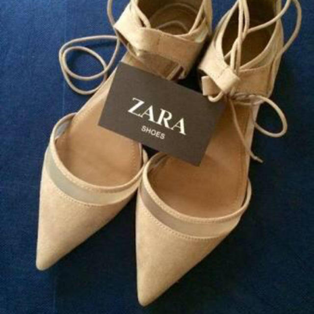 ZARA(ザラ)のZARA レースアップシューズ 36 ベージュ レディースの靴/シューズ(ハイヒール/パンプス)の商品写真